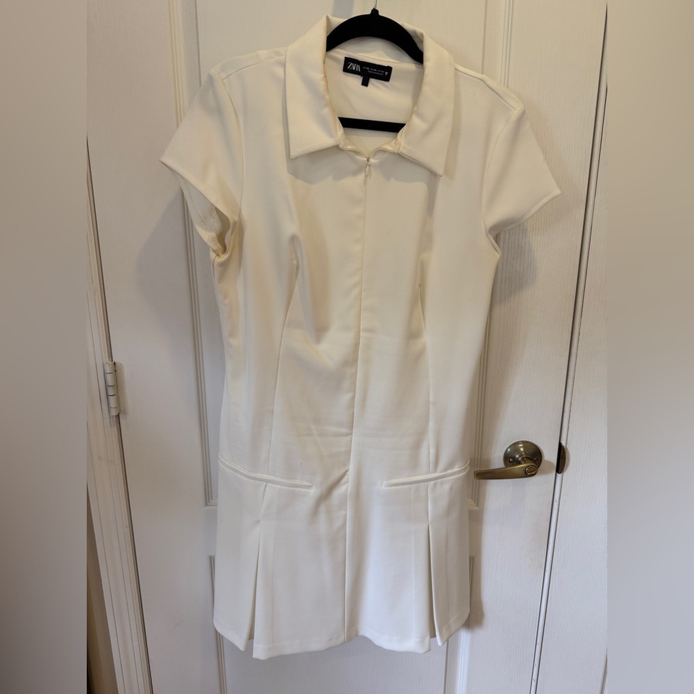 Zara Ivory Short Sleeve Blouse